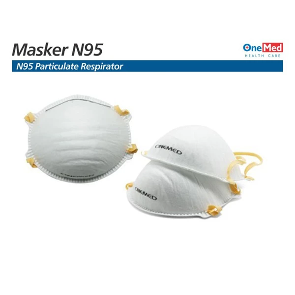 MASKER N95 ONEMED PARTICULATE RESPIRATOR BOX 20 PCS QUALITY FACE PROTECTOR