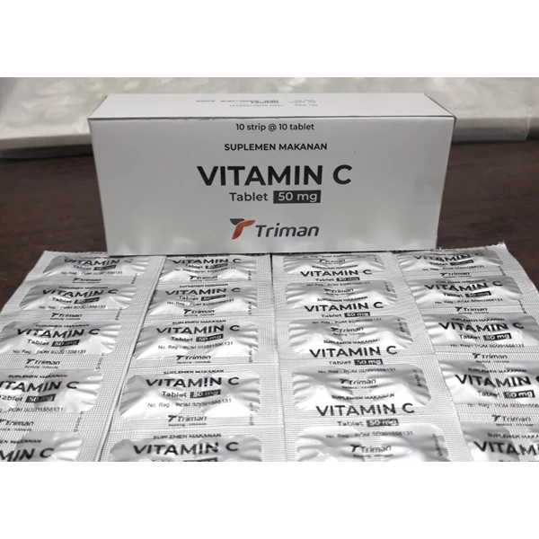 Vitamin C 50mg suplemen dan vitamin isi 100 tablet 
